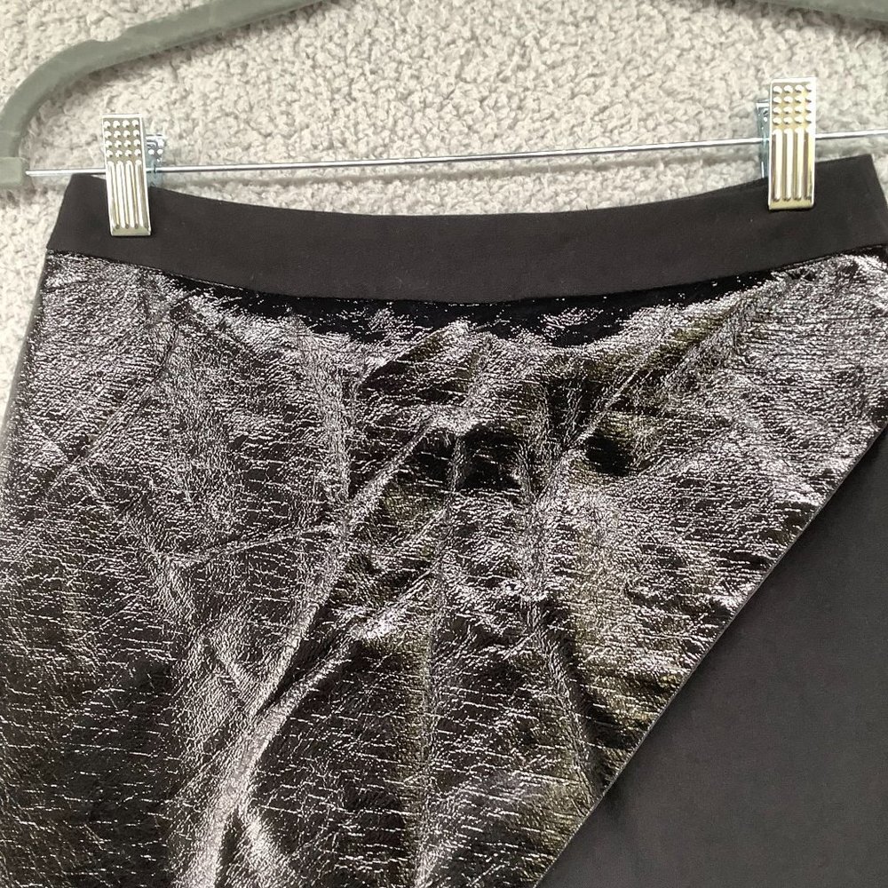 Miss Selfridge Mini Skort Size 4 Black Asymmetric Faux Leather Layer Punk Rock - Picture 2 of 7